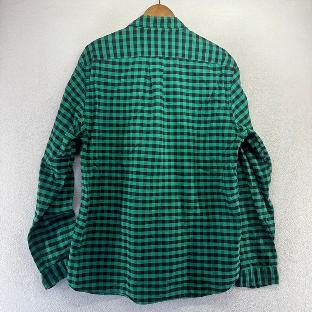 J.Crew Button Down Shirt Mens XL Tall Green Black Oxford Gingham Plaid OCBD Ivy - Picture 6 of 7